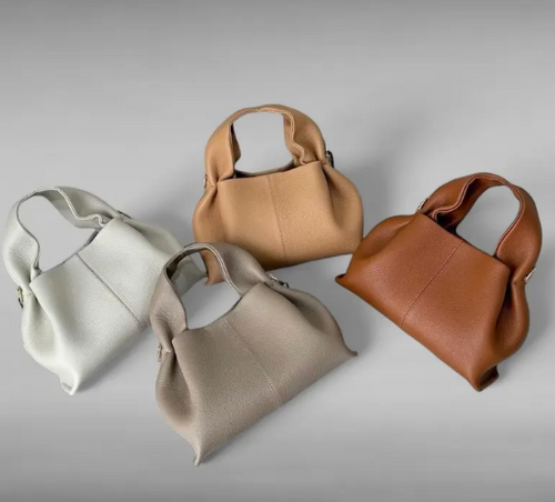 Chic Affordable Cowhide Handbag -brown