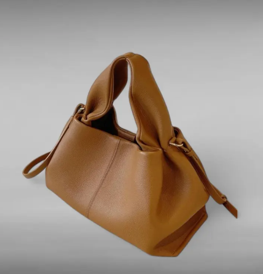 Chic Affordable Cowhide Handbag -brown