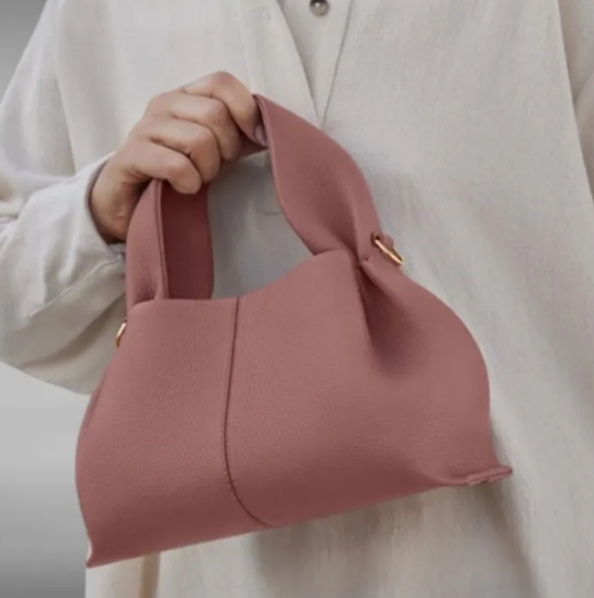 Chic Affordable Cowhide Handbag -pink