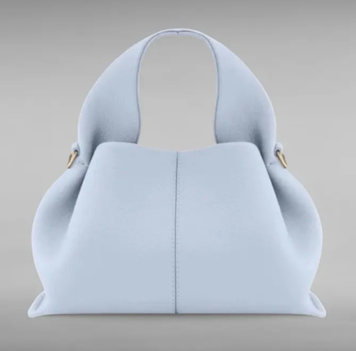 Chic Affordable Cowhide Handbag -blue