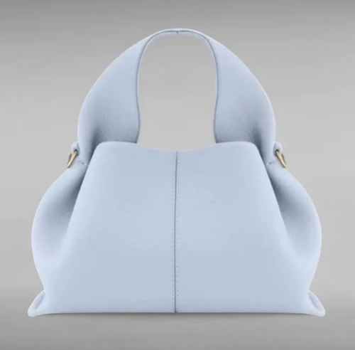 Chic Affordable Cowhide Handbag -blue