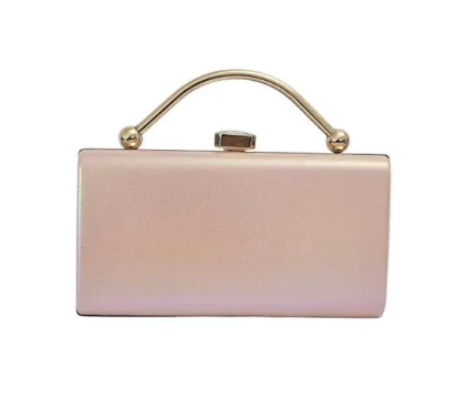 Gold Top Handle Clutch Bag