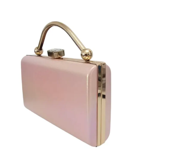 Gold Top Handle Clutch Bag