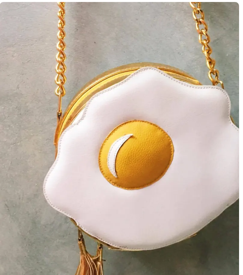 Fried egg crossbody bag