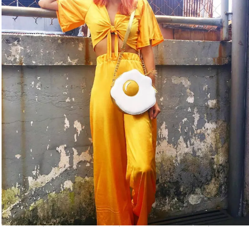Fried egg crossbody bag